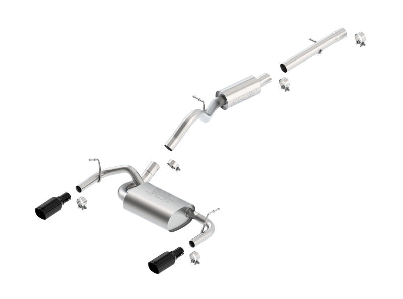 Borla 12-16 Jeep Wrangler 3.6 L AT/MT 4WD 2DR S SQ RL AC SR 2.5in,in2 Tip 3.5in SQX8in Black Chrome 140460BC