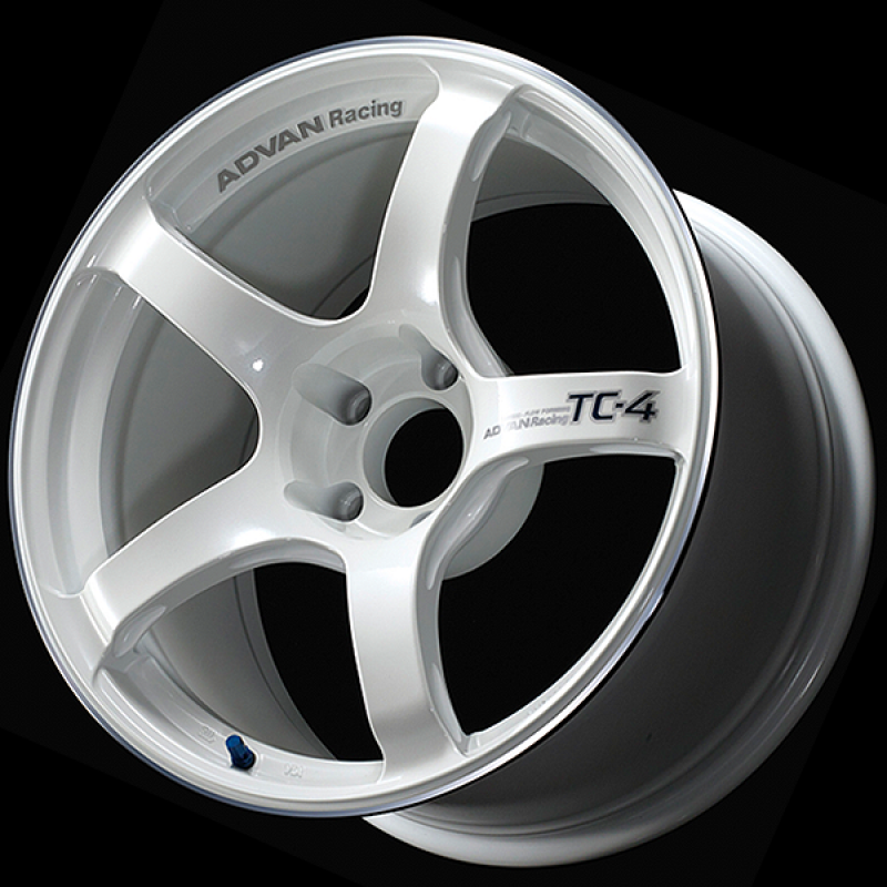 Advan TC4 18x8.5 +45 5x100 Racing White Metallic and Ring Wheel YAD8H45DWMR