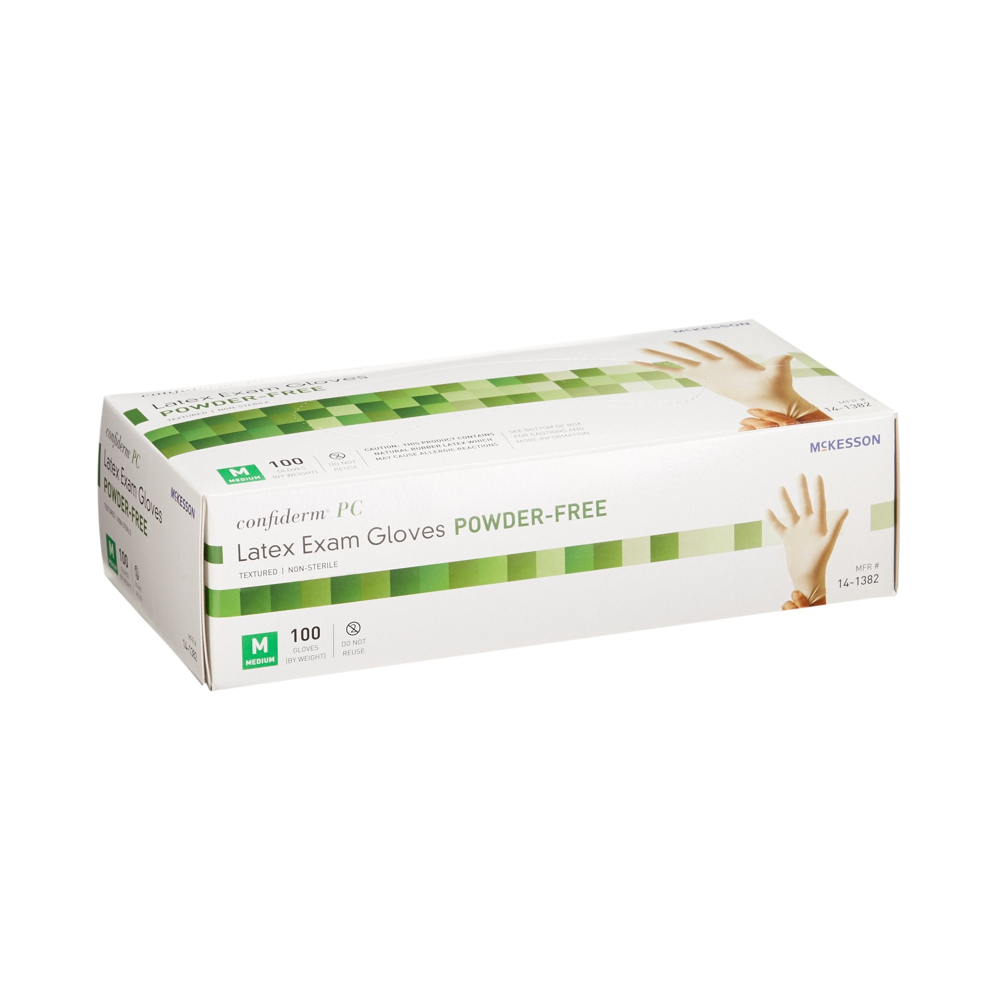 McKesson Confiderm® Latex Exam Glove, Medium, Ivory 14-1382
