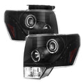 SPYDER Xtune Ford F150 09-14 Projector Headlights Halogen Model Only LED Halo Black PRO-JH-F15009-LED-BK 5079930