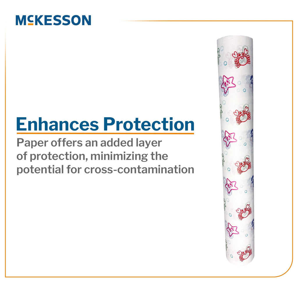 Table Paper McKesson 18 Inch Width 225 Foot Length Print (Sea Friends) Smooth 143-18225SS