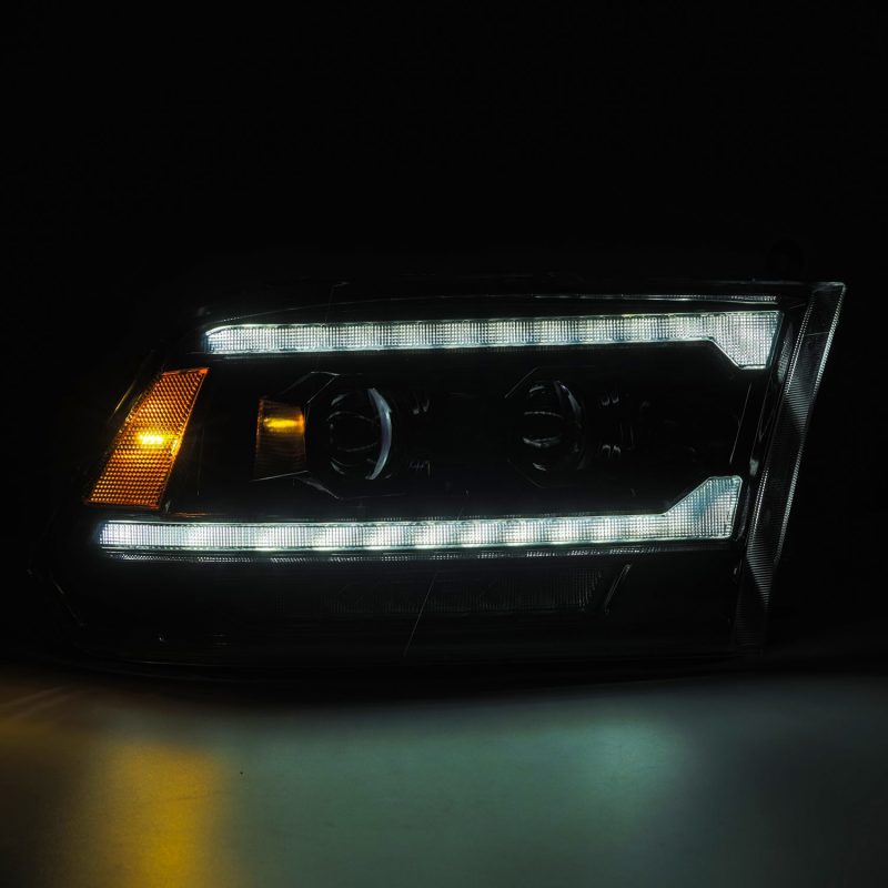 AlphaRex 09-18 Ram 2500 LUXX LED Proj Headlight Plank Style Alpha Blk w/Activ Light/Seq Signal/DRL 880560 *Discontinued