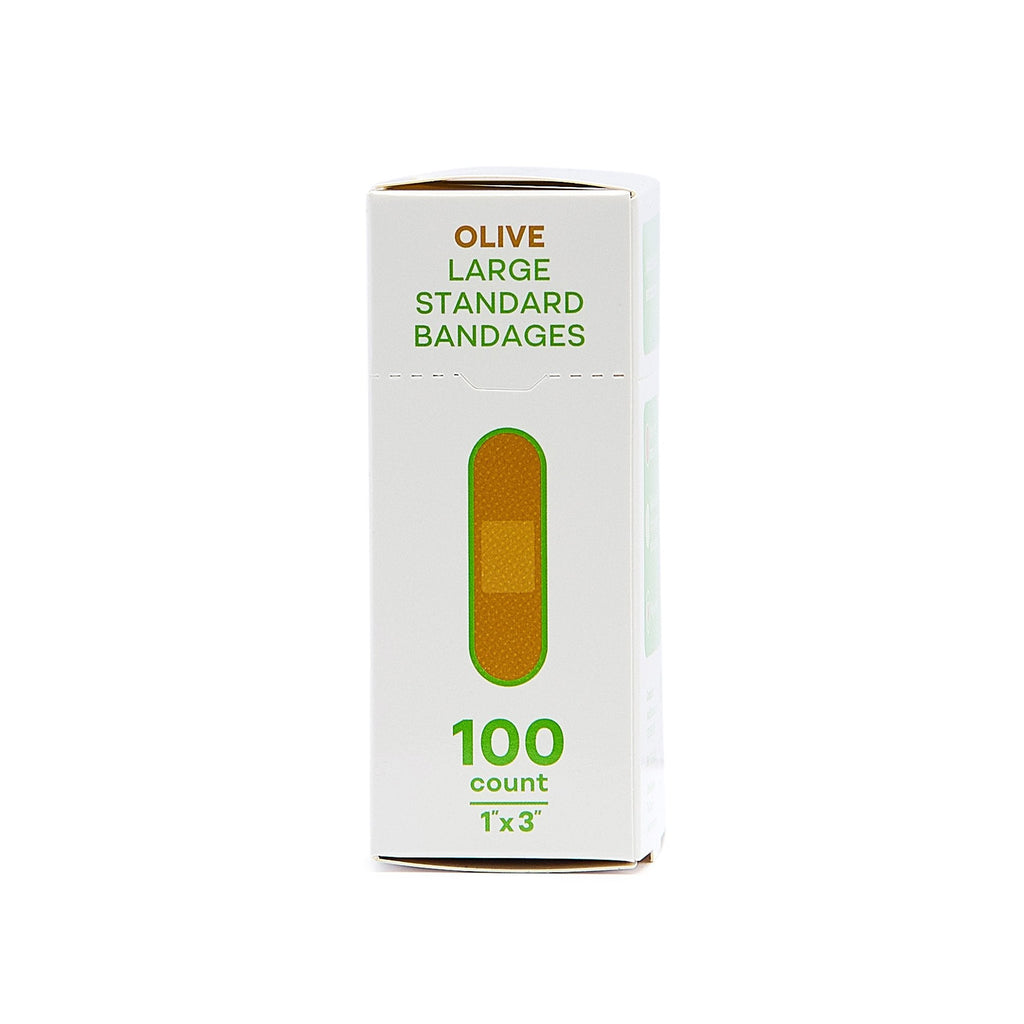 Tru-Colour Skin Tone Shade Fabric Bandage Adhesive Strips – Olive, 1 x 3 Inch TCB-GLS100