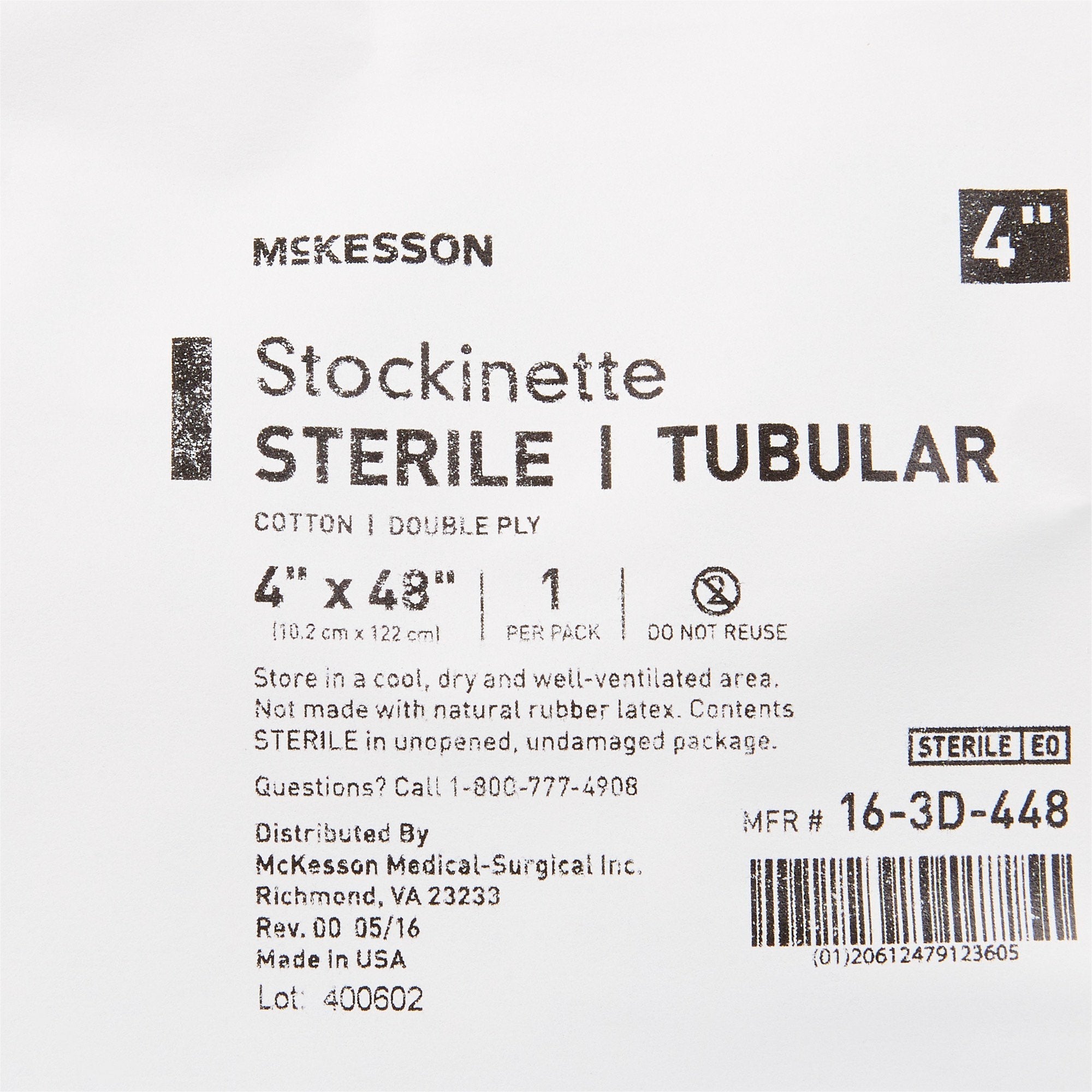 McKesson Beige Cotton Tubular Stockinette, 4 x 48 Inch 16-3D-448