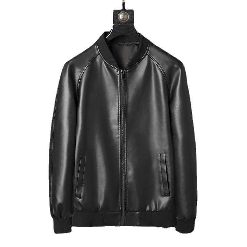Men's Slim Fit Trendy Handsome Washed Leather Jacket