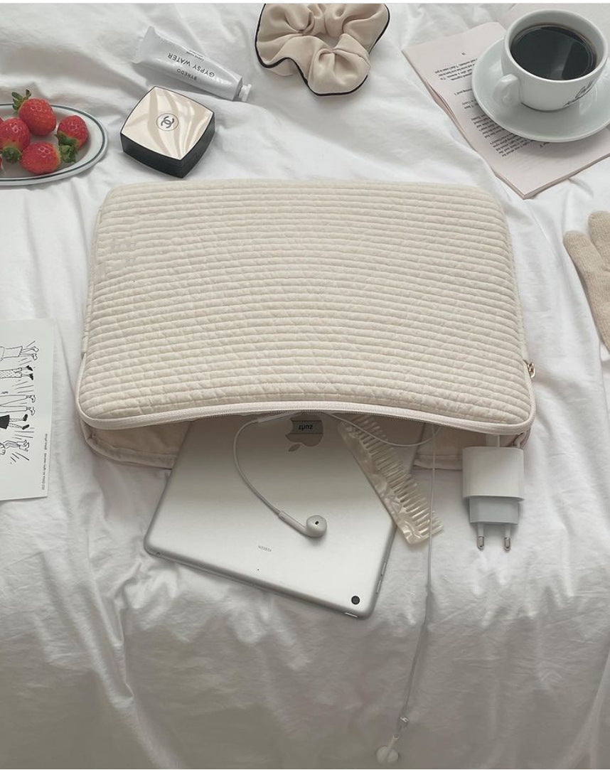 Hand-held Anti-seismic White Black Laptop Bag
