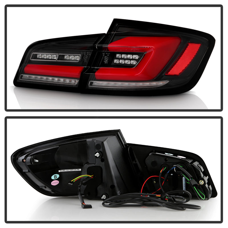 SPYDER 11-17 BMW 5 Series F10 F18 M5  Sequential Turn Signal LED Tail Light - BK ALT-YD-BMWF1011-BK 5088512