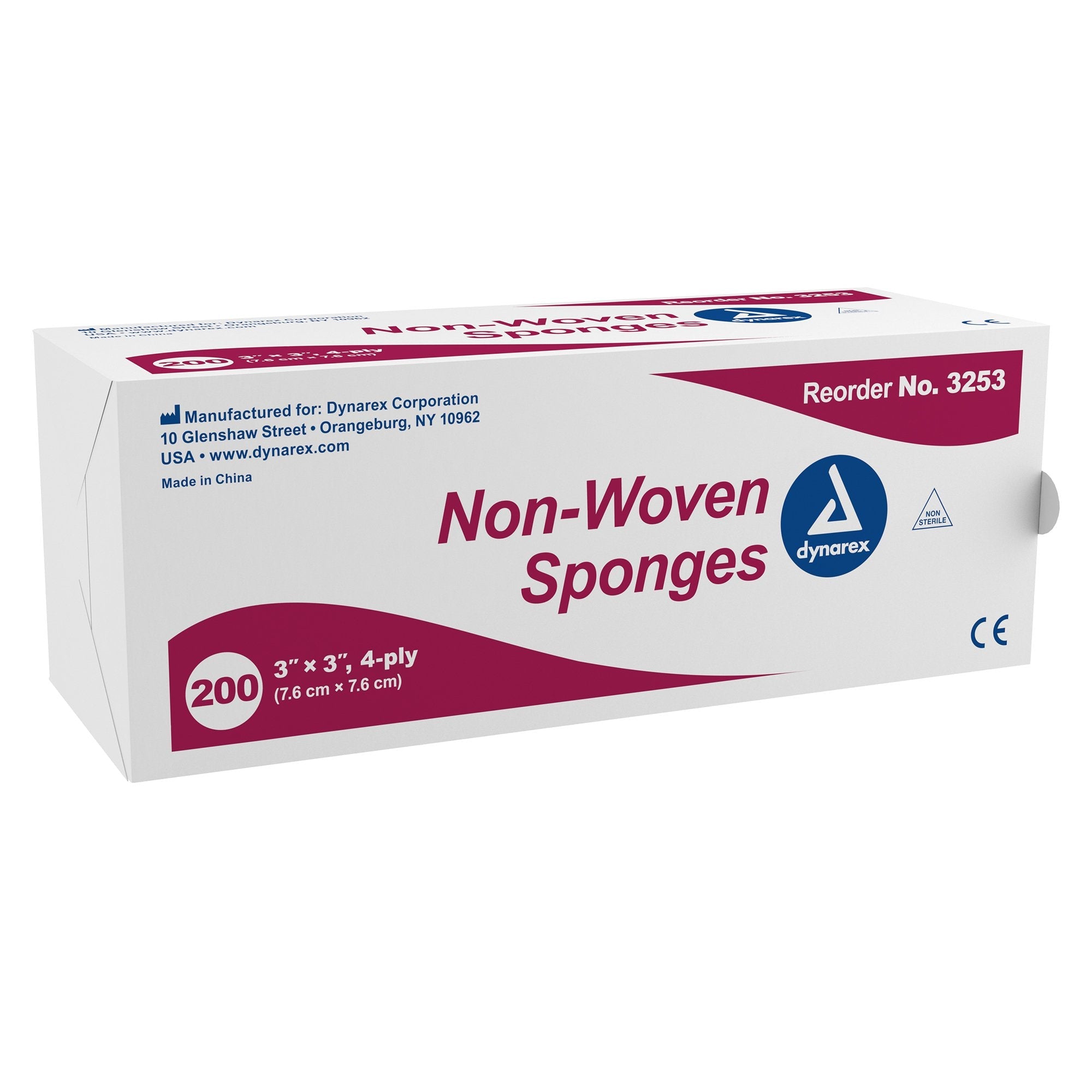 dynarex Nonwoven Sponge, 3 x 3 Inch, 4-Ply 3253