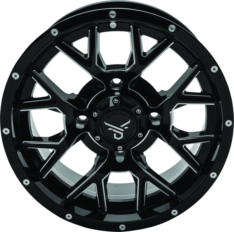QuadBoss, QuadBoss Barbwire 14x7 Wheel - 5+2 Offset, 4/137 Bolt Pattern, Milled Finish
