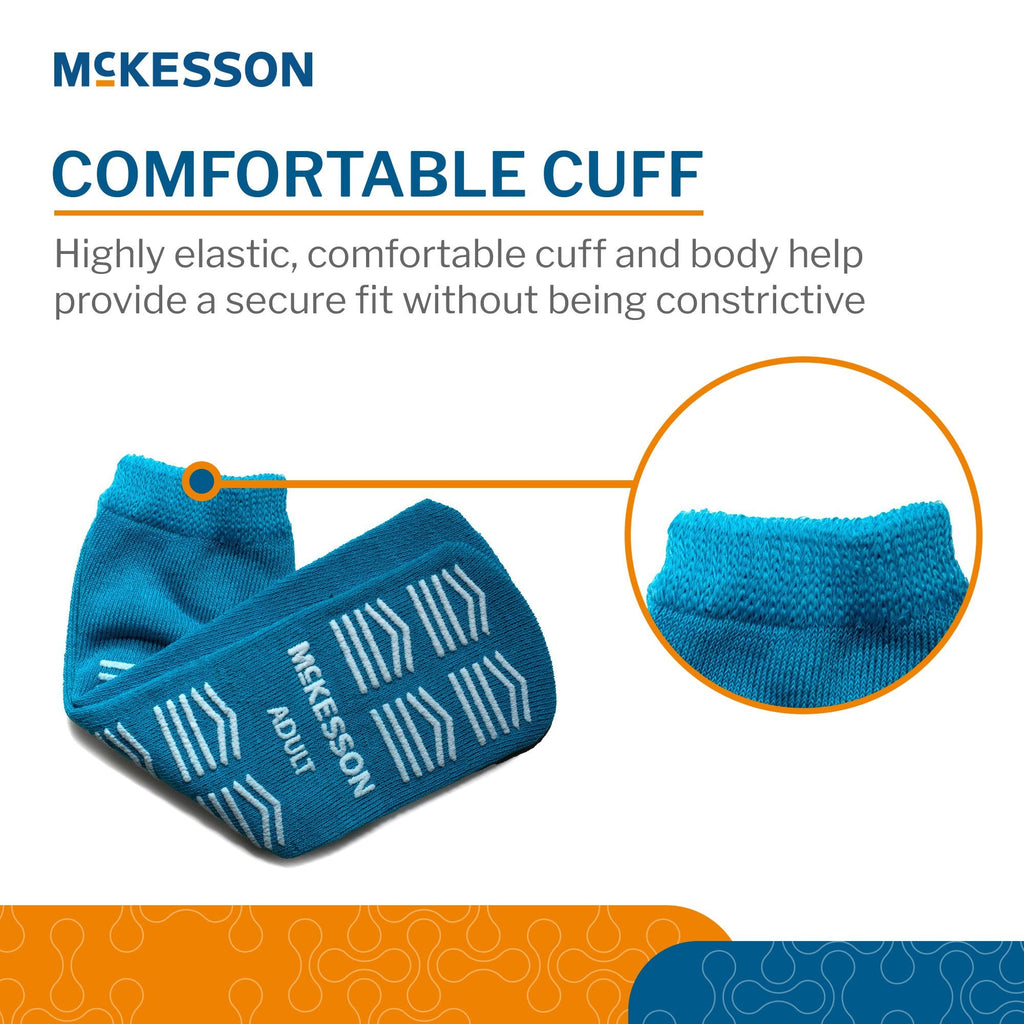 Slipper Socks McKesson Unisex Adult Large Single Tread Single Patient Use Teal 16-A-3828
