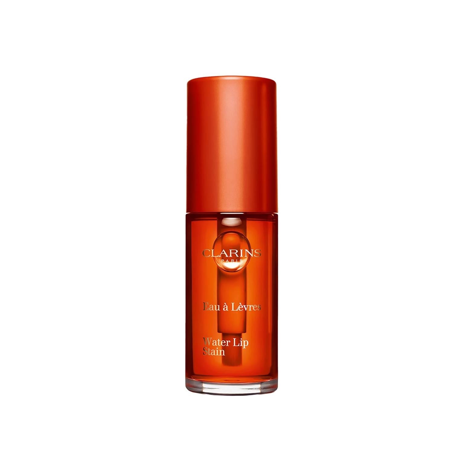 Clarins Water Lip Stain 02 Water Orange: Long-Lasting, Lightweight, Glossy Color - Vibrant Orange Lip Stain for All Skin Tones