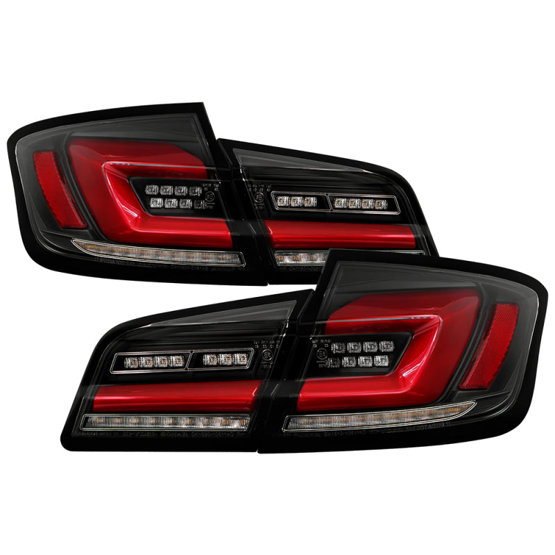 SPYDER 11-17 BMW 5 Series F10 F18 M5  Sequential Turn Signal LED Tail Light - BK ALT-YD-BMWF1011-BK 5088512