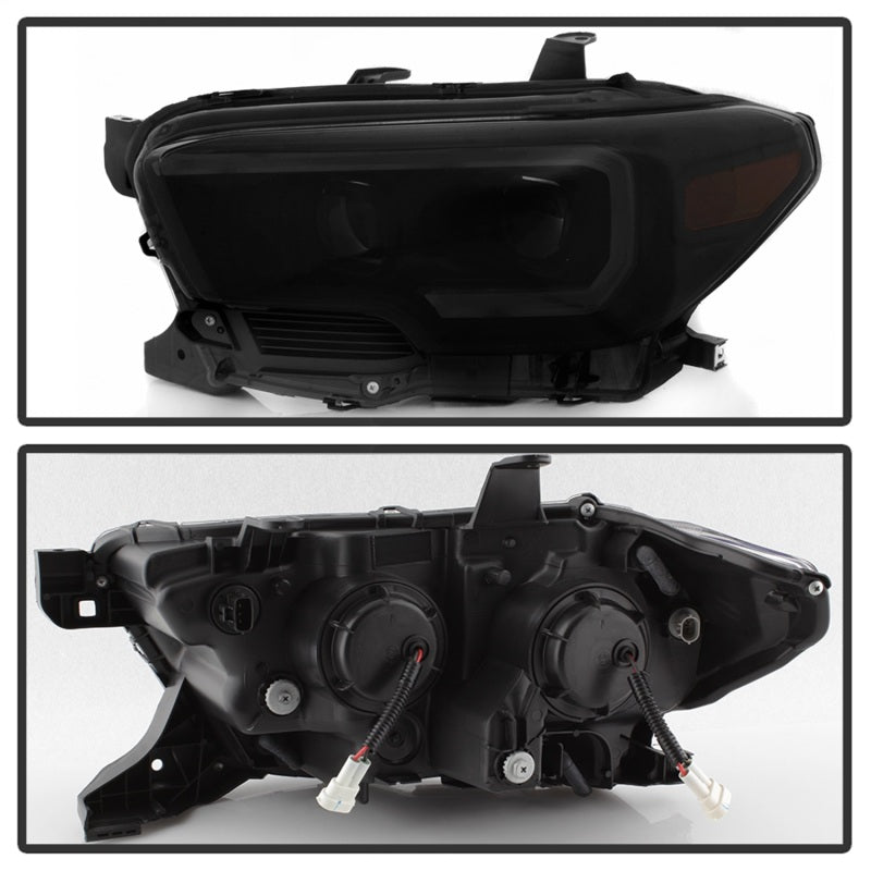 SPYDER xTune 16-18 Toyota Tacoma SR/SR5 DRL Proj Headlights w/Turn Signal - Blk Smk (PRO-JH-TTA16-SR-BSM) 9043000