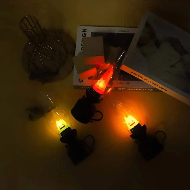 Calcifer Flameless LED Night Light Cartoon Kerosene Lamp Retro Decorative Bedside Candle - PhishStones Products