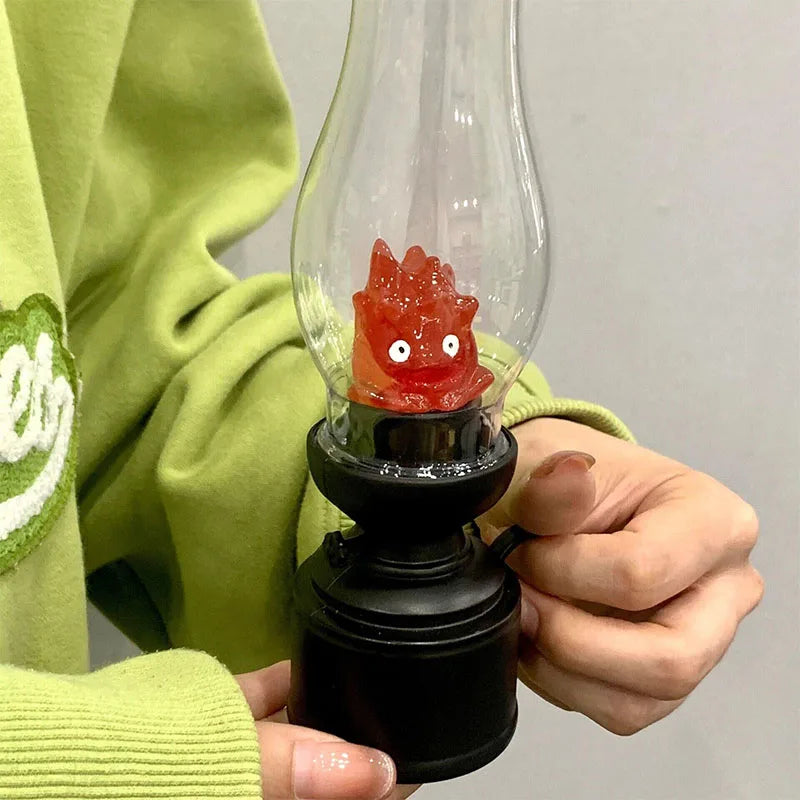 Calcifer Flameless LED Night Light Cartoon Kerosene Lamp Retro Decorative Bedside Candle - PhishStones Products