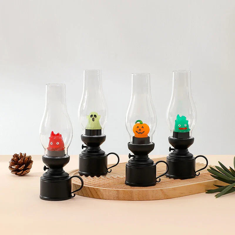 Calcifer Flameless LED Night Light Cartoon Kerosene Lamp Retro Decorative Bedside Candle - PhishStones Products