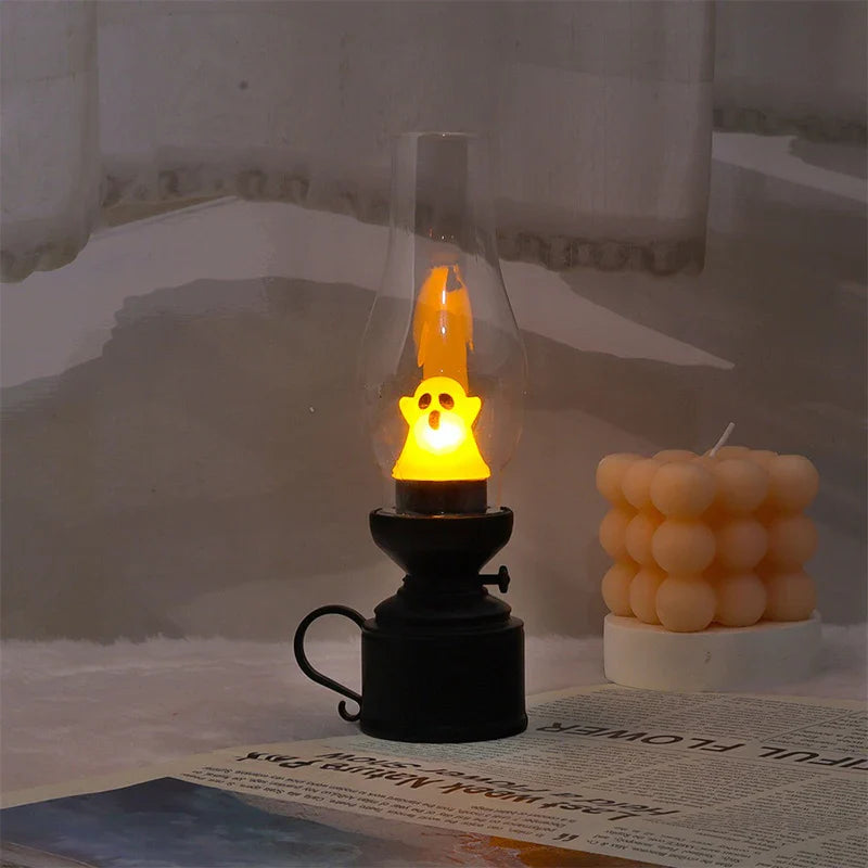 Calcifer Flameless LED Night Light Cartoon Kerosene Lamp Retro Decorative Bedside Candle - PhishStones Products