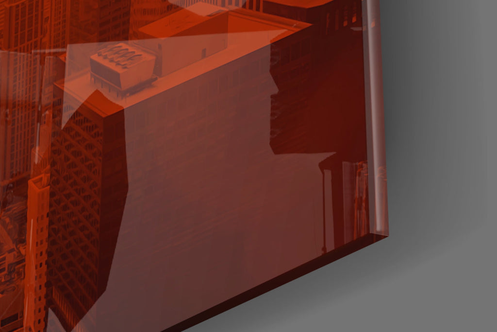 Deep Red City Haze Wanderlust Glass Wall Art