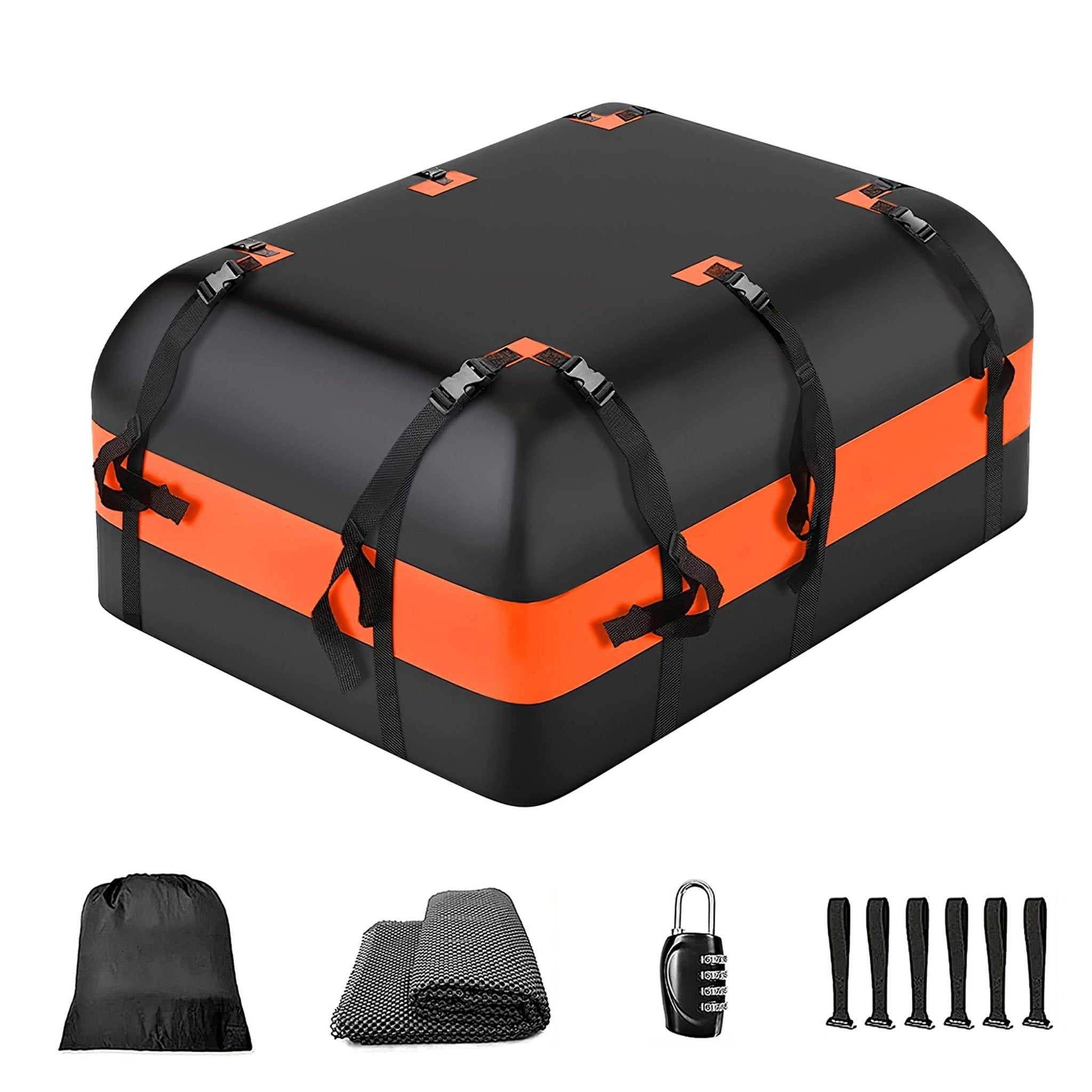 Cargo Carrier Bag Rooftop Travel Bag 16 Cubic Feet Waterproof Luggage Storage Carriers Anti - Slip Mat Suit for All Vehicle - PhishStones Products