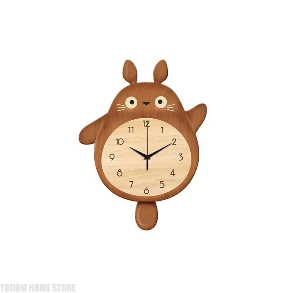 Cartoon Cat Design Wall Clock Wooden Sway Hanging Clock Decorative Painting For Restaurant Home Decor Gift - PhishStones Products