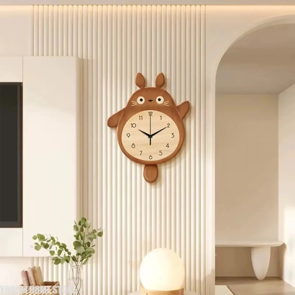 Cartoon Cat Design Wall Clock Wooden Sway Hanging Clock Decorative Painting For Restaurant Home Decor Gift - PhishStones Products