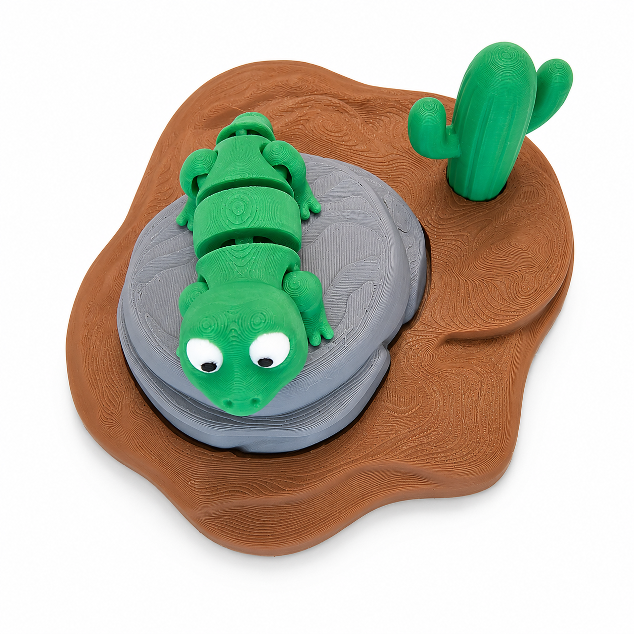 Green Lizard Desert Playset - 3D Printed Animal Toy
