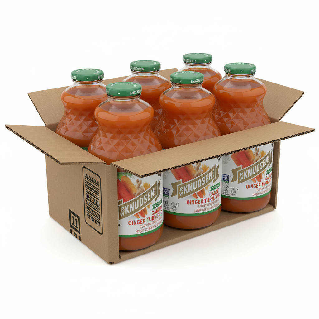 R.W. Knudsen Organic Carrot Ginger Turmeric Juice - Immune Support (Case of 6, 32 oz)