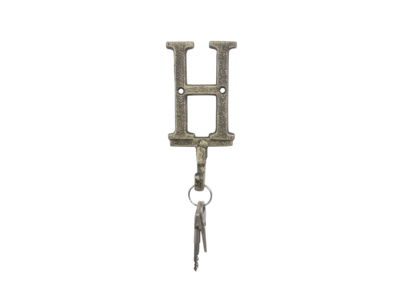 Rustic Gold Cast Iron Letter H Alphabet Wall Hook 6""