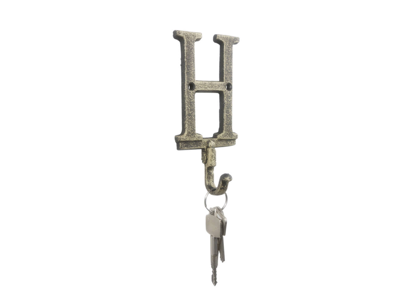 Rustic Gold Cast Iron Letter H Alphabet Wall Hook 6""