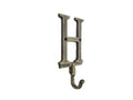 Rustic Gold Cast Iron Letter H Alphabet Wall Hook 6""