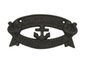 Rustic Black Cast Iron Captains Quarters Sign 8""