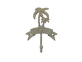 Aged White Cast Iron Palm Tree Beach Hook 8""