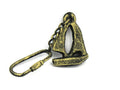 Antique Gold Cast Iron Sailboat Key Chain 5""