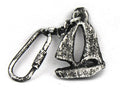 Antique Silver Cast Iron Sailboat Key Chain 5""