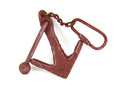 Red Whitewashed Cast Iron Anchor Key Chain 5""