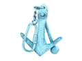Light Blue Whitewashed Cast Iron Anchor Key Chain 5""
