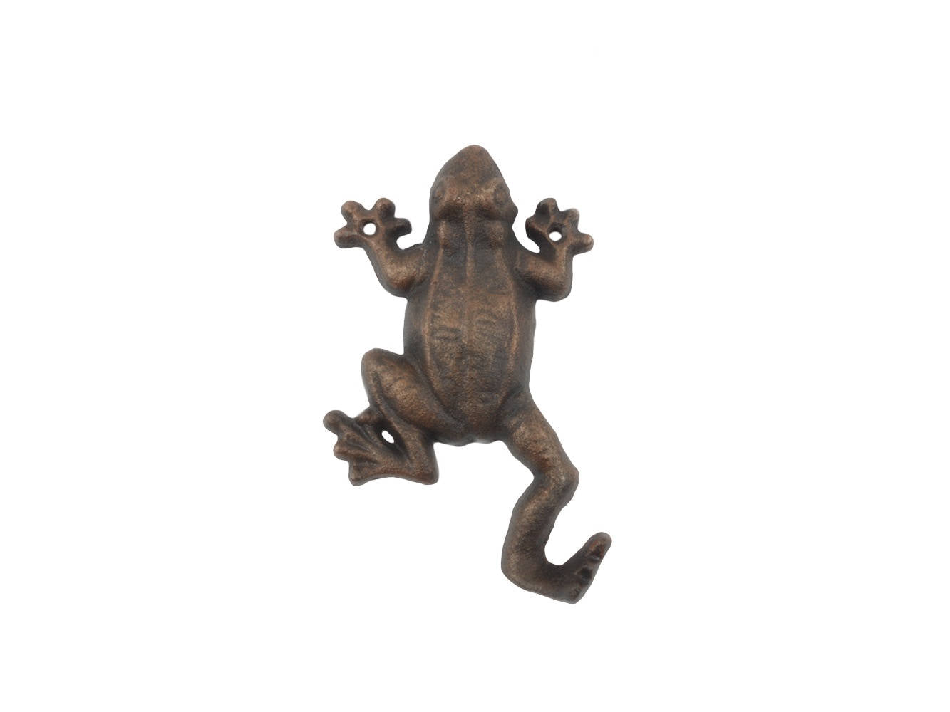 Rustic Copper Cast Iron Frog Hook 6""