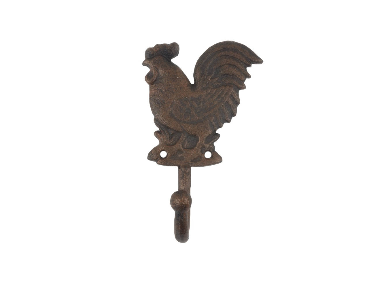 Rustic Copper Cast Iron Rooster Hook 7""