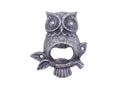 Rustic Silver Cast Iron Owl Wall Mounted Bottle Opener 6""