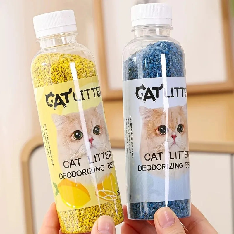 Cat Litter Deodorizer Beads Bottle - Odor Eliminator & Litter Box Freshener - PhishStones Products