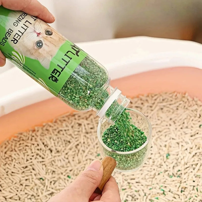 Cat Litter Deodorizer Beads Bottle - Odor Eliminator & Litter Box Freshener - PhishStones Products