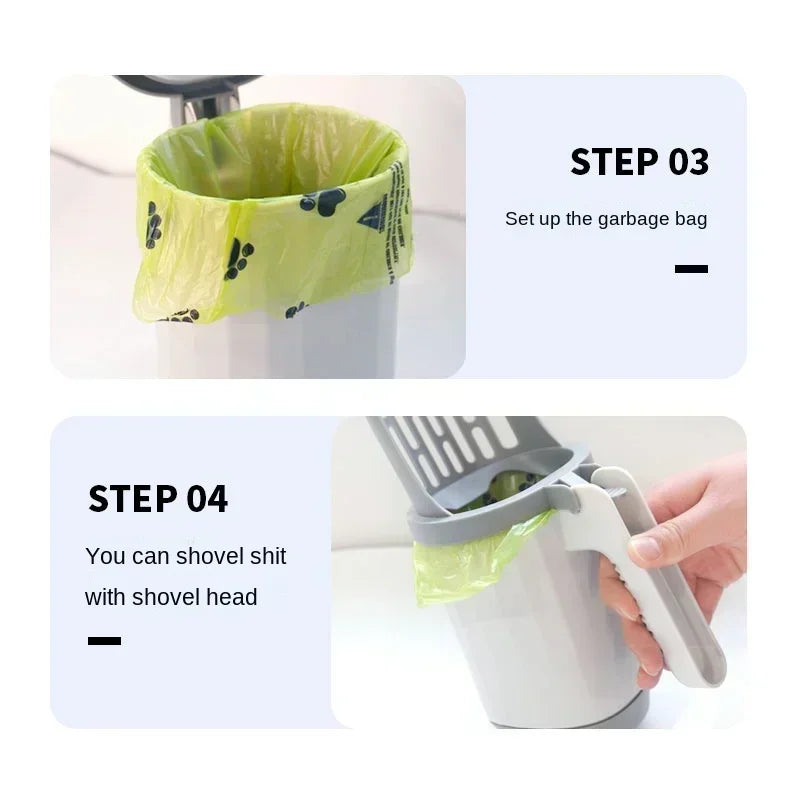 Cat Litter Scoop with Refill Bags - Self - Cleaning Litter Shovel with Waste Bin - PhishStones Products