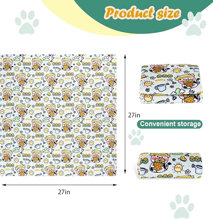 Cat Wrap for Cutting Nails and Grooming(27"x27"),Cat Restraint Wrap for Nail Clipping, Self - Adhesive Fabric Cat Swaddle Burrito Wrap for Nail Trimming (Cow Style) - PhishStones Products