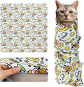Cat Wrap for Cutting Nails and Grooming(27"x27"),Cat Restraint Wrap for Nail Clipping, Self - Adhesive Fabric Cat Swaddle Burrito Wrap for Nail Trimming (Cow Style) - PhishStones Products