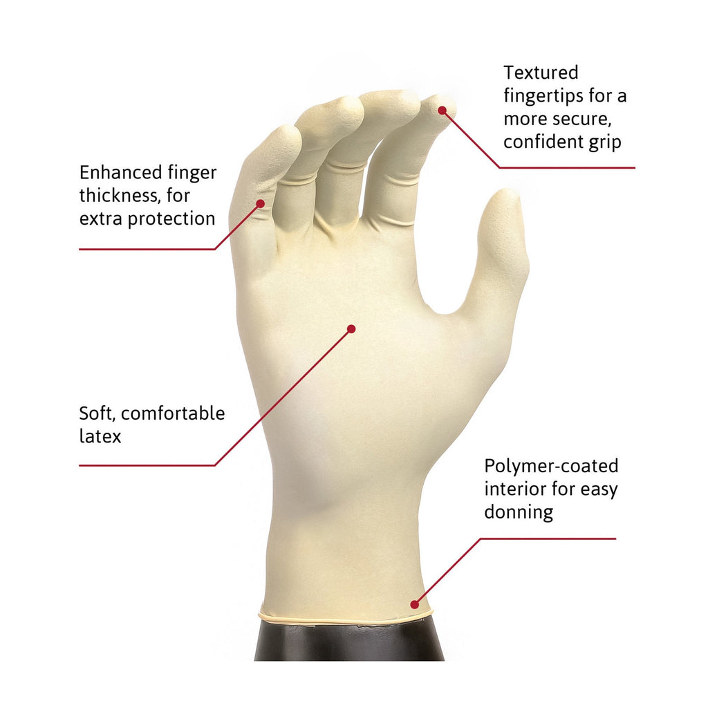Diamond Grip™ Latex Exam Glove, Small, White MF-300-S