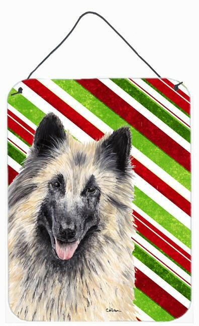 Belgian Tervuren Candy Cane Holiday Christmas Wall or Door Hanging Prints Aluminum Metal Sign Kitchen Wall Bar Bathroom Plaque Home Decor Front Door Plaque, 12x16, Multicolor