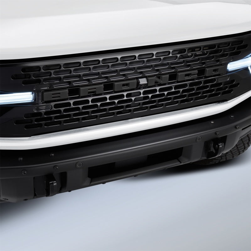 Ford Racing 2021+ Bronco Grille Lettering Overlay Kit - Black M-1447-BLMB