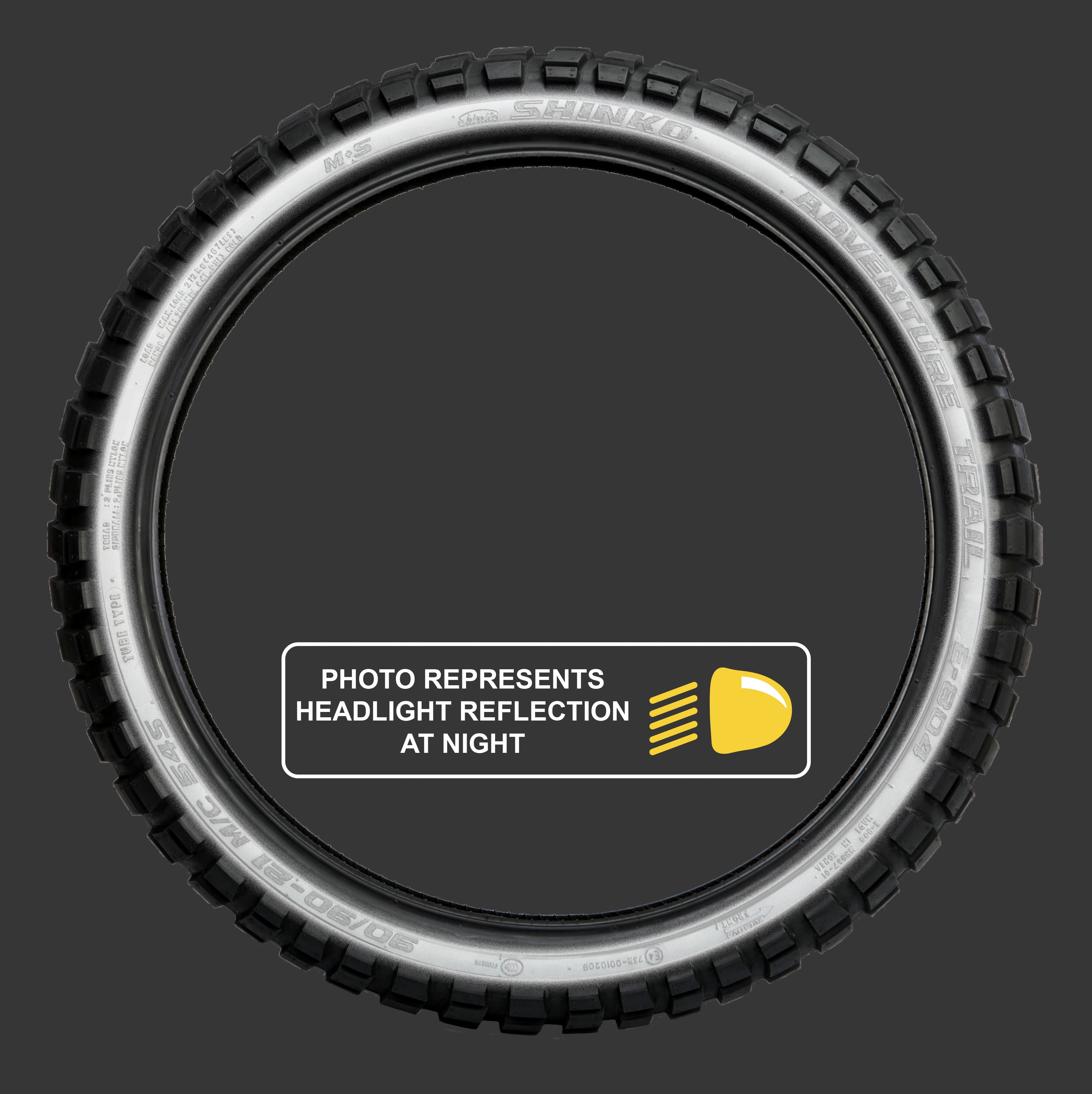 SHINKO, Shinko Tire 804 Dual Sport Front 90/90-21 54T Bias TL with Reflector Sidewall Technology