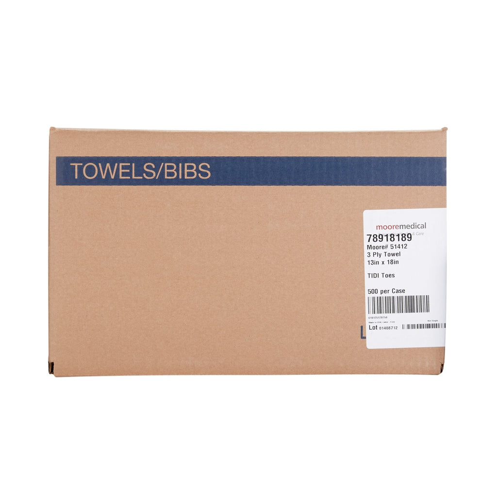 McKesson Nonsterile White / Blue Cartoon Toes Procedure Towel, 13 x 18 Inch 18-918189