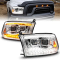 ANZO 09-18 Dodge Ram 1500/2500/3500 Proj HL Headlights Switchback + Sequential - Chrome Amber 111612